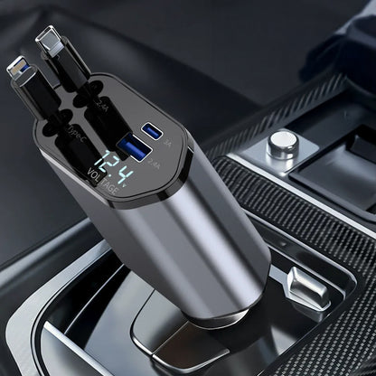Cargador de Auto Retráctil 4 en 1