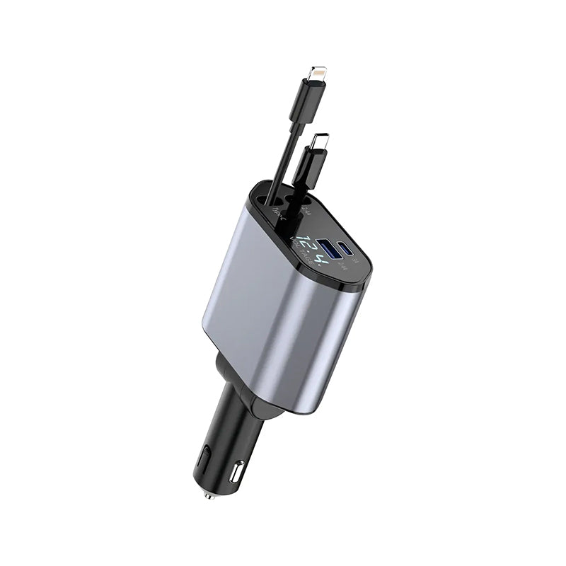 Cargador de Auto Retráctil 4 en 1