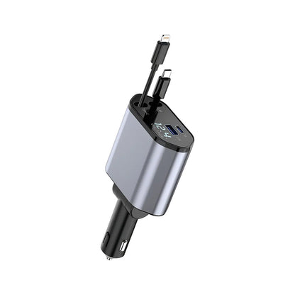 Cargador de Auto Retráctil 4 en 1