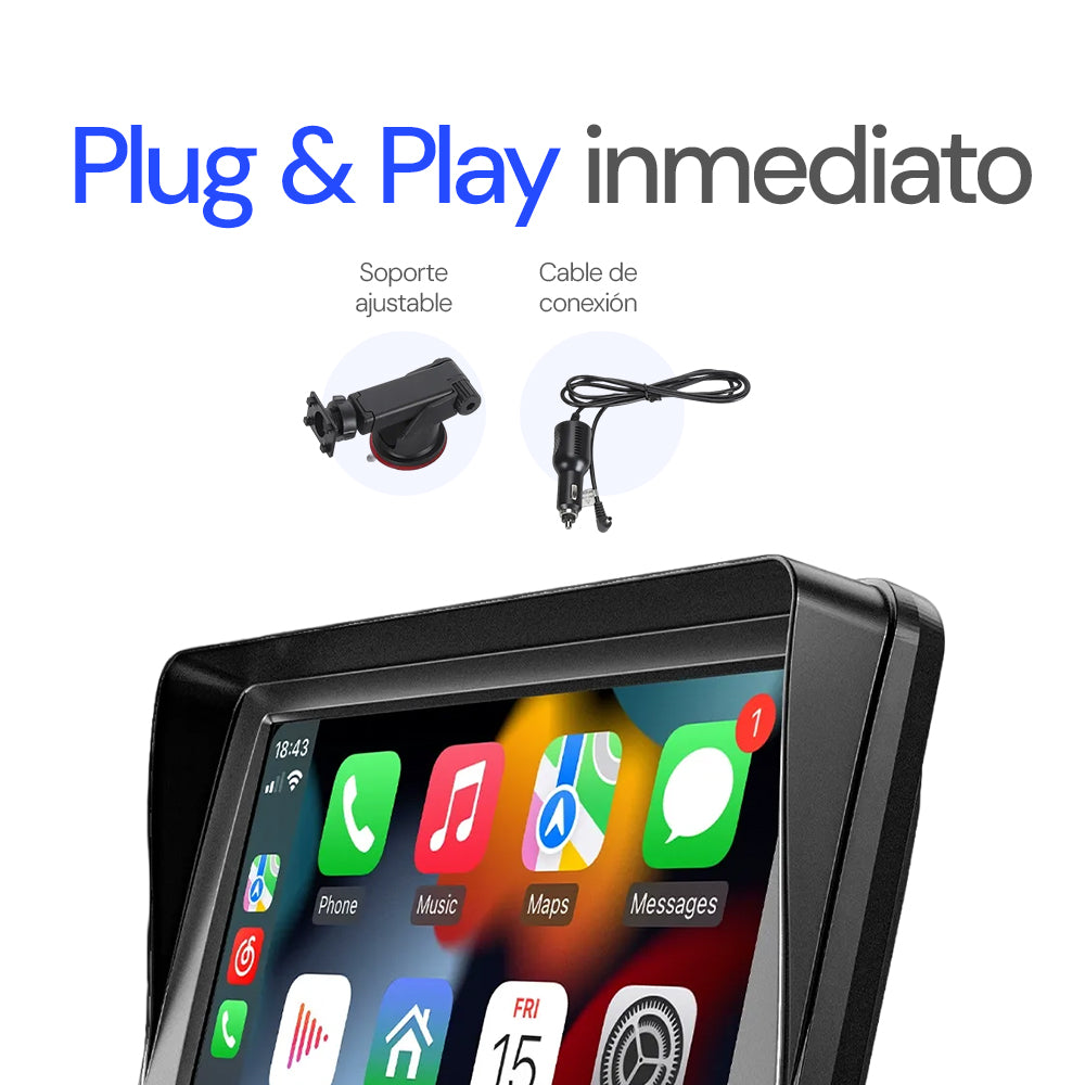 Pantalla 7" CarPlay Android Auto