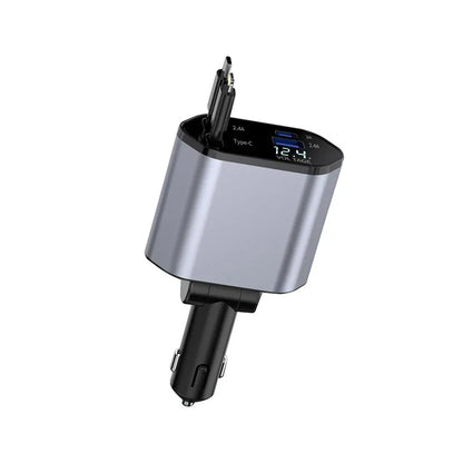 Cargador de Auto Retráctil 4 en 1