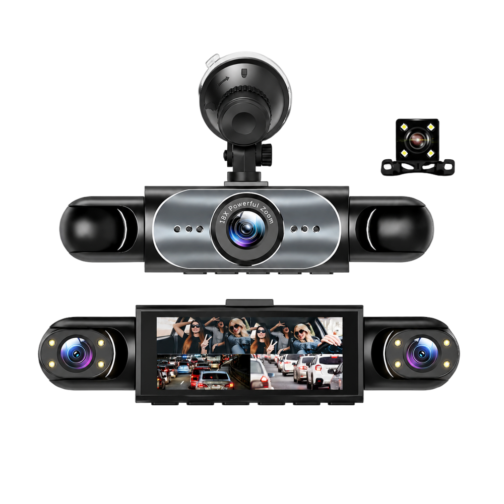 Dashcam 4 Canales 360° para Auto