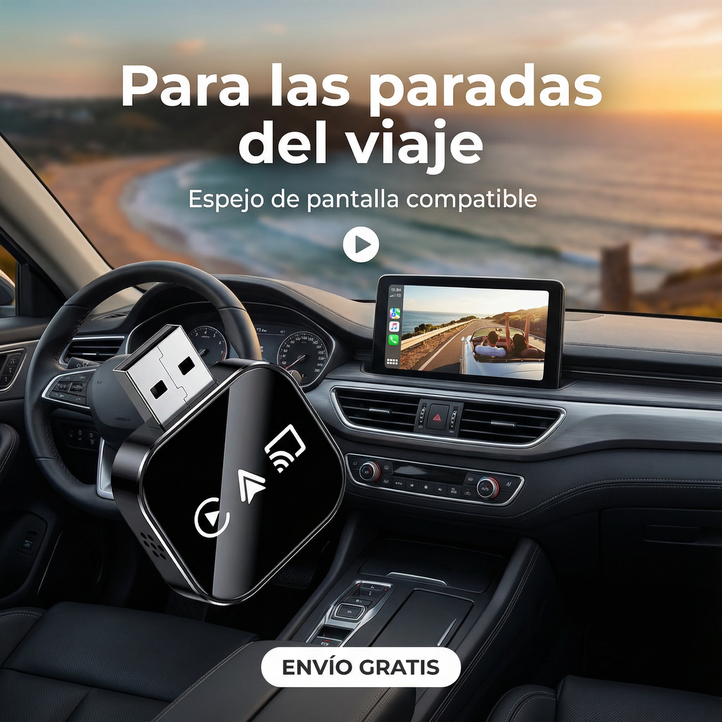 CarPlay y Android Auto inalámbricos con duplicación de pantalla