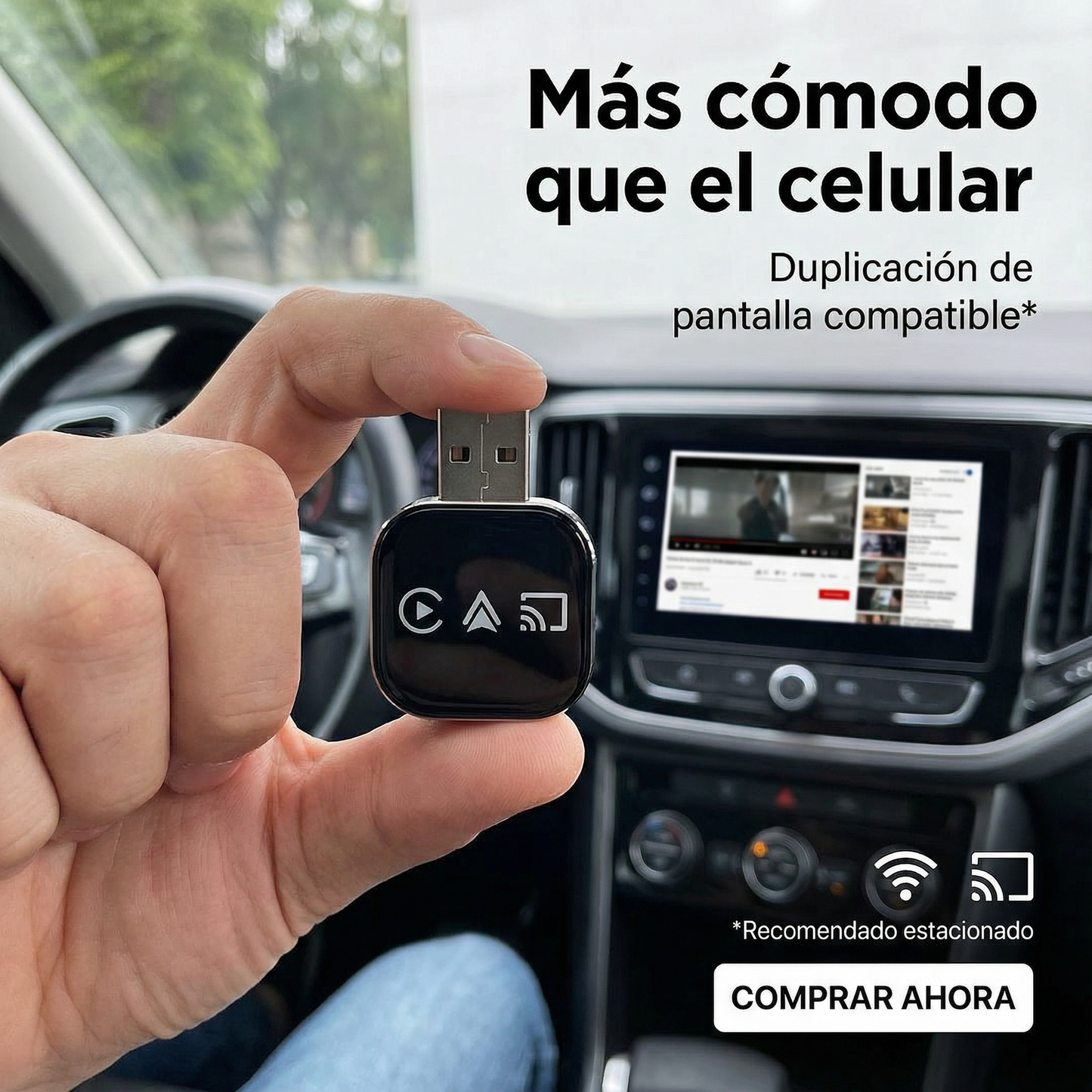 CarPlay y Android Auto inalámbricos con duplicación de pantalla